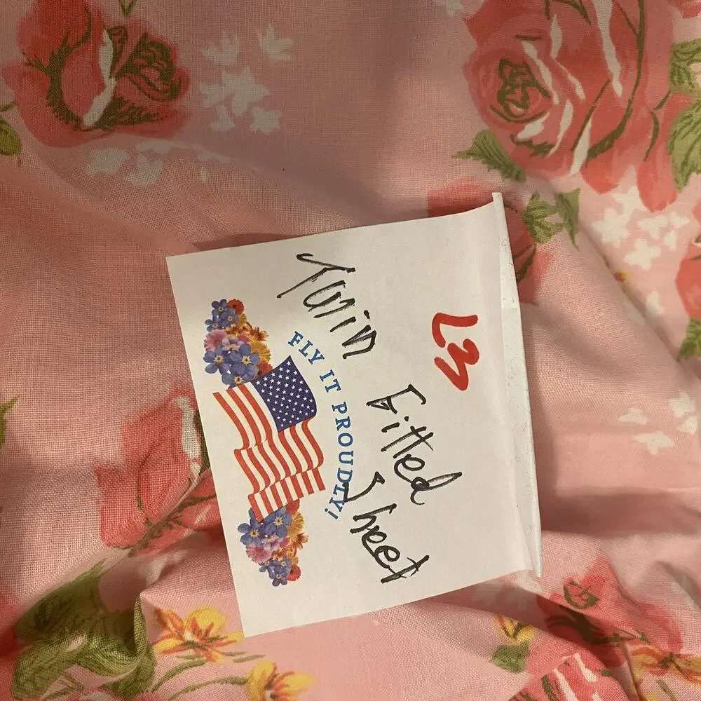 VTG Cotton Blend Twin Fitted Sheet Floral Country Home Cottage 39x79” Mattress